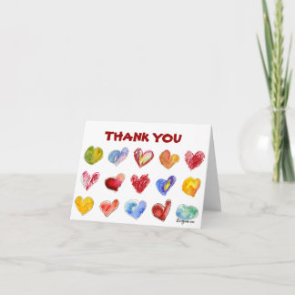 15 Love Hearts Thank You Card