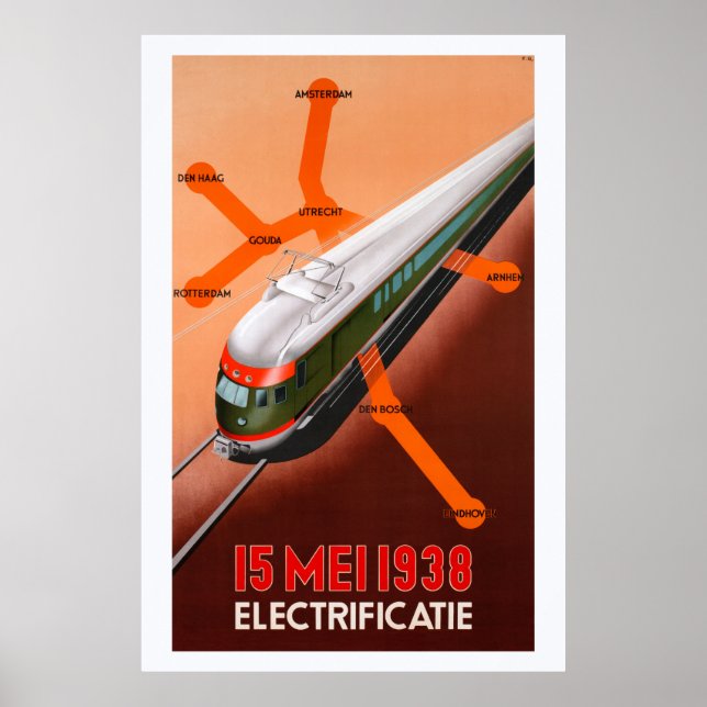 15 Mei 1938 Electrificatie Vintage Poster (Front)