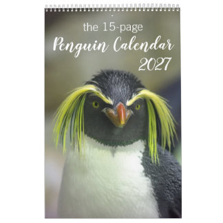 15-Month Penguin Calendar w/ Descriptions 2027-28