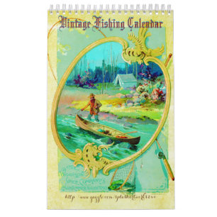 "15 Month Vintage Fishing" Calendar
