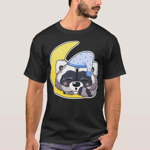 15 off SALE Raccoon sleep on moon T_Shirt