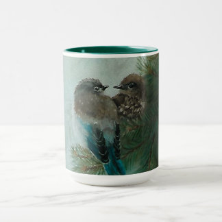 15 oz Mug Beautiful Painting Mountain Blue Birds