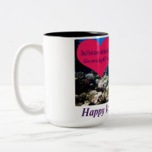 15 oz two tone mug. Happy Valentine's day. doe/m