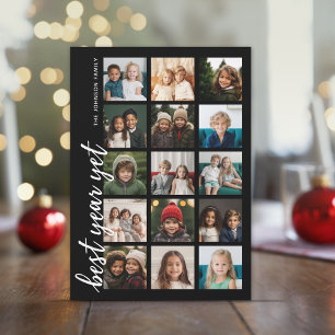 15 Photo Best Year Yet HYN Minimal Black Holiday Card