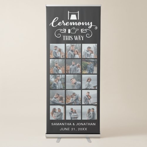 15 Photo Collage Ceremony This Way Wedding Retractable Banner