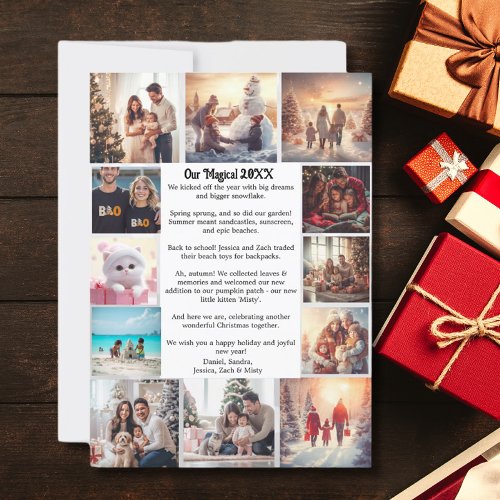 15 Photo Collage Modern Christmas Year Recap Holiday Card