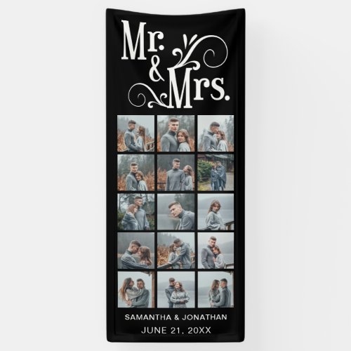 15 Photo Collage Mr  Mrs Welcome To Our Wedding Banner