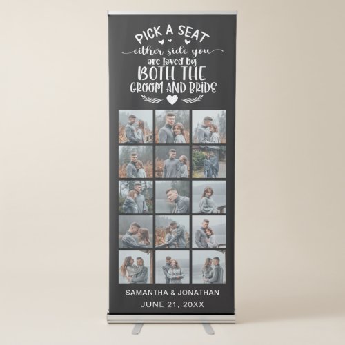 15 Photo Collage Pick Seat Welcome To Our Wedding  Retractable Banner
