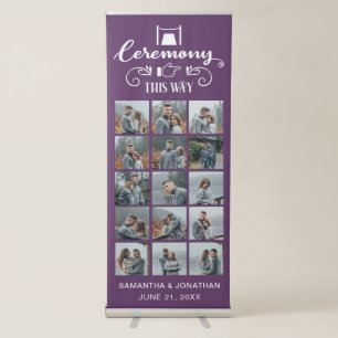15 Photo Collage Purple Wedding Ceremony This Way Retractable Banner