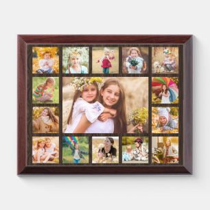 15 Photo Collage Simple Modern Rustic Award Plaque