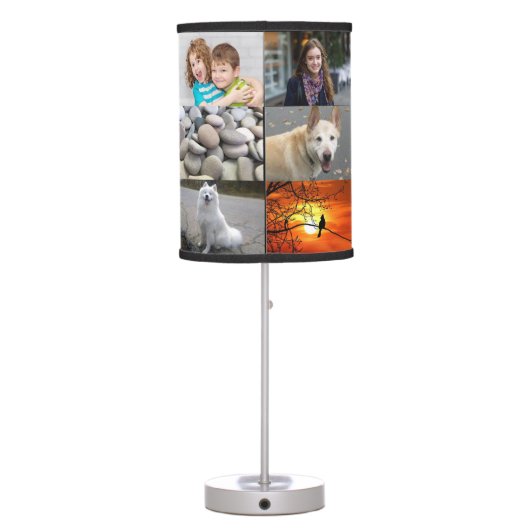 15-photo Personalized Photo Table Lamp (No Border) (Back)