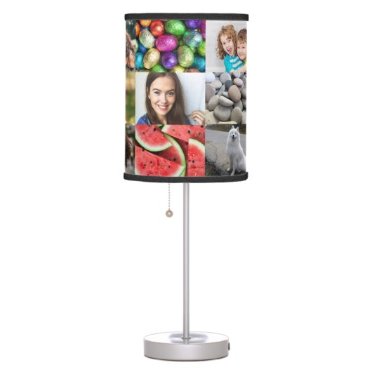 15-photo Personalized Photo Table Lamp (No Border) (Right)