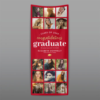 15 Photo Vertical Graduation Party Banner by special_stationery at Zazzle