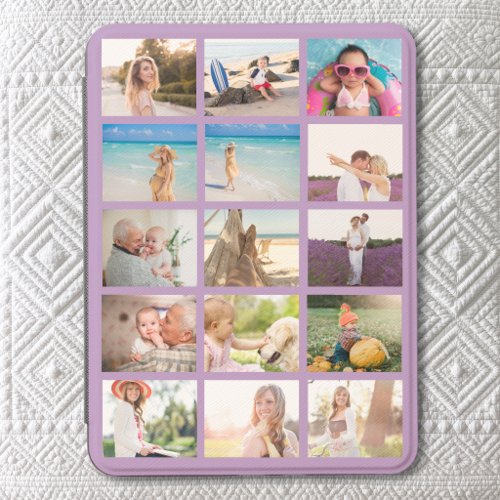15 Photo Vertical Grid Photo Collage Purple Kindle Cover