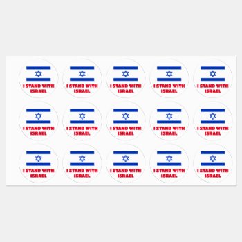 15 Pieces I Stand With Israel Sticker Labels by Jeffreyw at Zazzle