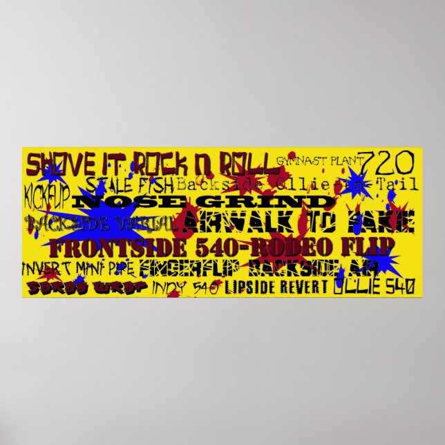 15.Popular Skateboard Trick Names Poster (Front)