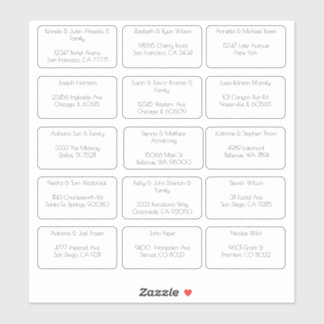 15 Simple Individual Guest Name Address Sticker