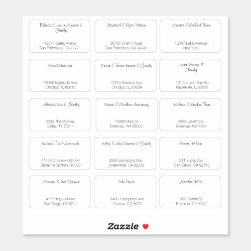 15 Simple Individual Wedding Guest Name Address Sticker