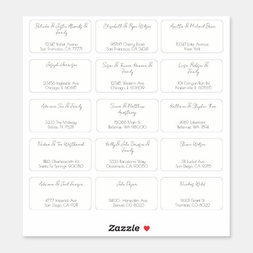 15 Simple Individual Wedding Guest Name Address Sticker