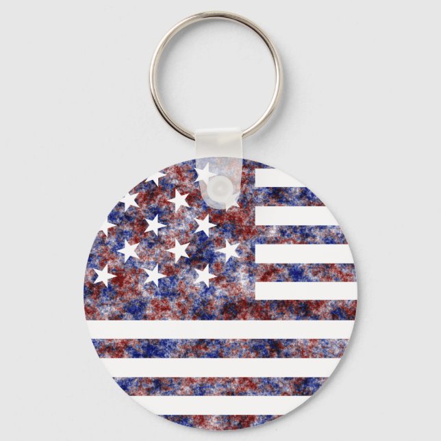 15 Star Us Flag Keychain (Front)