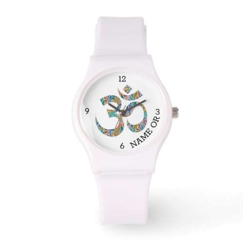 15 Styles Botanical Om Symbol  Name on Womens Watch