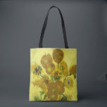 15 Sunflowers in a Vase by Vincent Van Gogh Tote Bag<br><div class="desc">Vincent Van Gogh - Masters of Art Series</div>