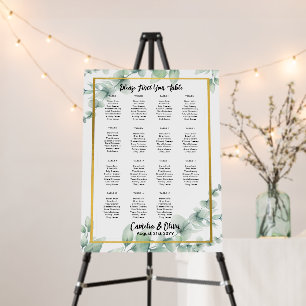 15 Table Greenery Eucalyptus Rustic SEATING CHART Foam Board