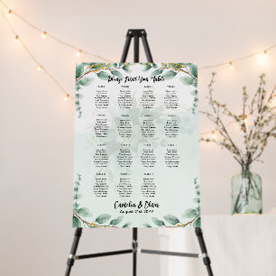 15 Table Greenery Eucalyptus Rustic SEATING CHART Foam Board