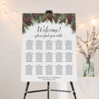 15 Table Rustic Pinecones Wedding Seating Chart