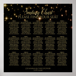 15 Table Shimmering Sparkles Wedding Seating Chart