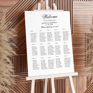15 Table simple elegant wedding seating chart Foam Board