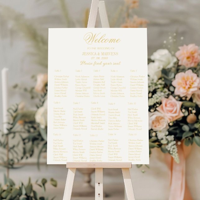 15 Table simple elegant wedding seating chart Foam Board (Creator Uploaded)