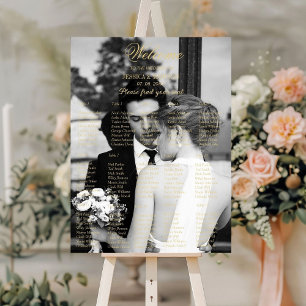 15 Table simple elegant wedding seating chart Foam Board