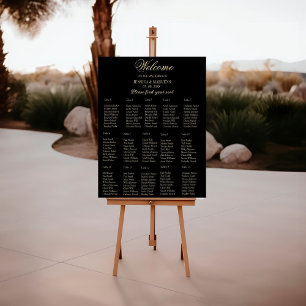 15 Table simple elegant wedding seating chart Foam Board