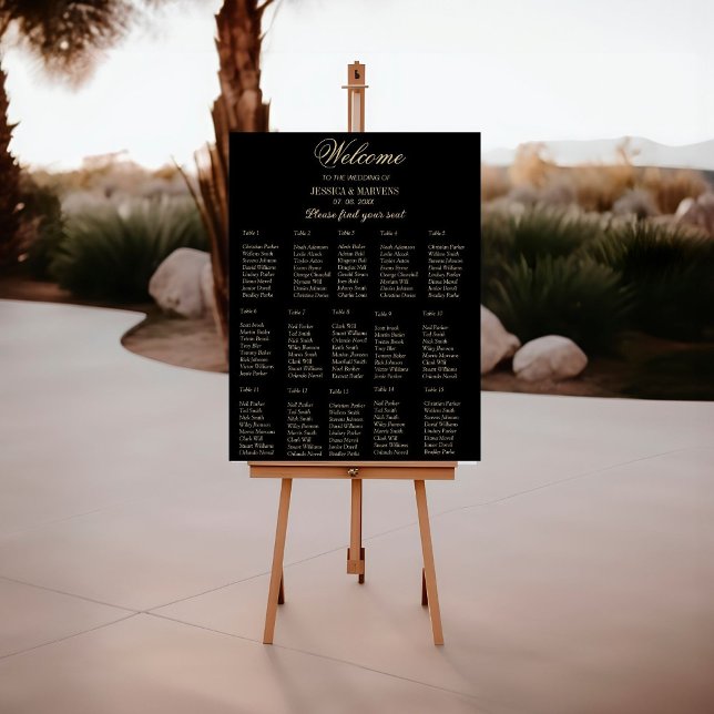 15 Table simple elegant wedding seating chart Foam Board (Creator Uploaded)