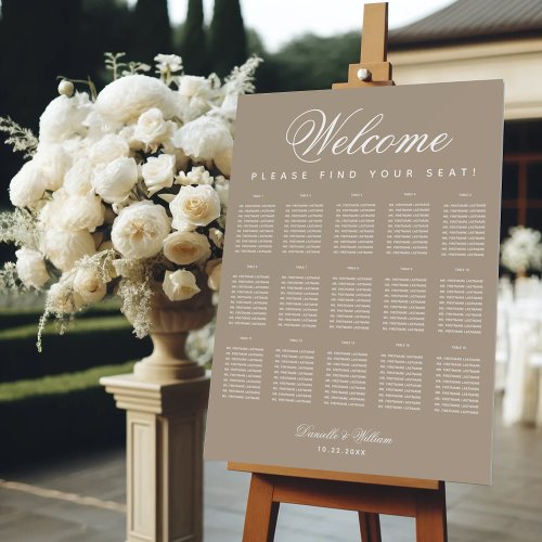 15 Table Taupe Seating Chart Neutrals Earthy Color Foam Board