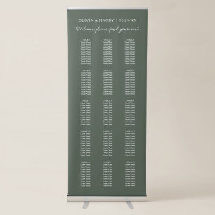 15 Table Wedding Seat Chart Retractable Banner