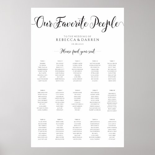 15 Table Wedding Seating Chart Our Favorite People