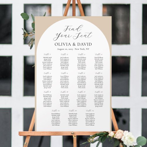 15 Tables Beige Arch Find Your Seat Seating Chart