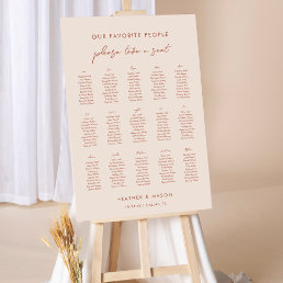 15 Tables Boho Desert Wedding Seating Chart Foam Board
