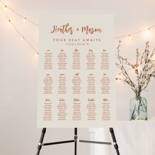 15 Tables Boho Your Seat Awaits 20x30Seating Chart Foam Board