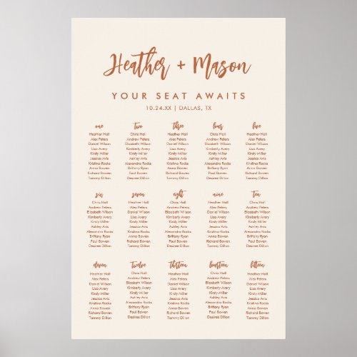 15 Tables Boho Your Seat Awaits Seating Chart Foam