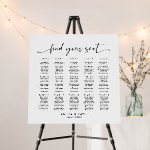 15 Tables Find Your Seat Seating Chart Foam Board