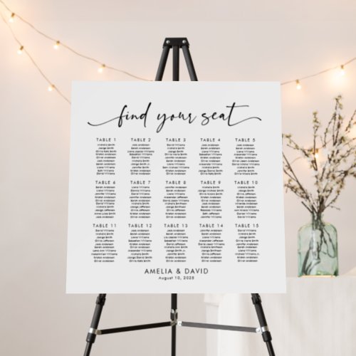 15 Tables Find Your Seat Seating Chart Foam Board