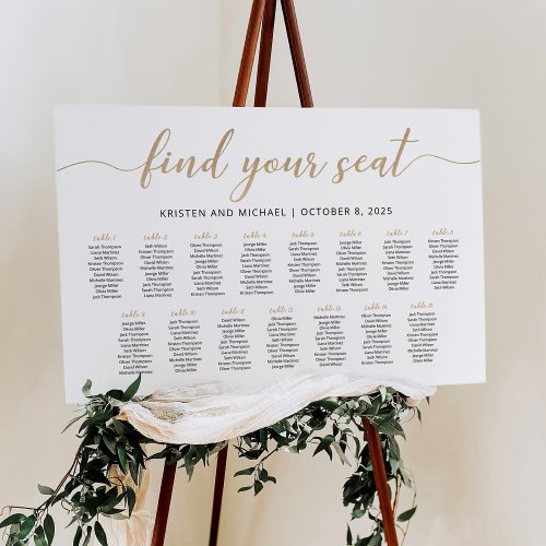 15 Tables Find Your Seat Seating Chart  Foam Board