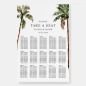 15 Tables Palm Tree Tropical Wedding Seating Chart Foam Board (Front)