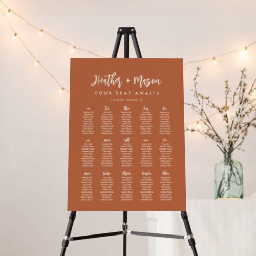 15 Tables Rust Your Seat Awaits Seating Chart Foam Board