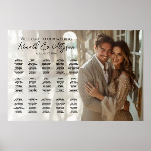 15 tables wedding photo seating chart