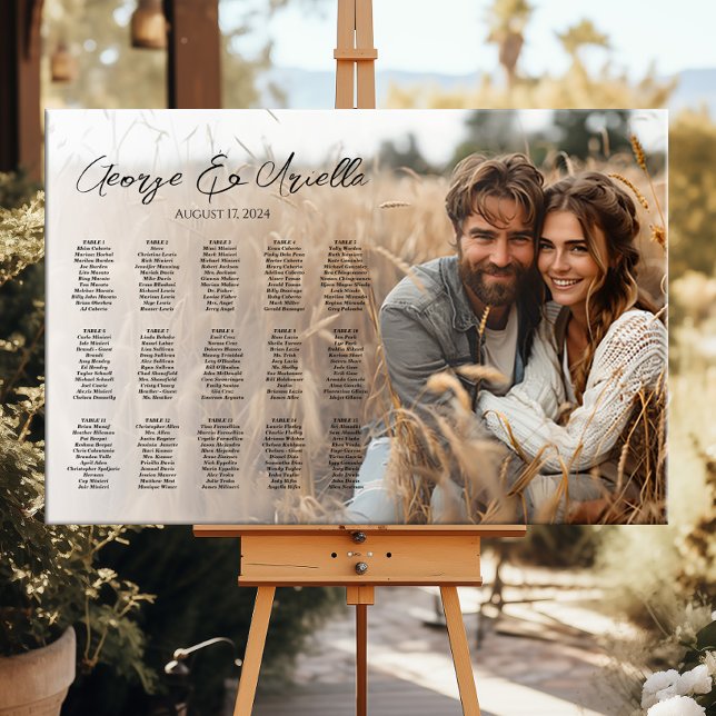 15 tables wedding photo seating chart (Creator Uploaded)