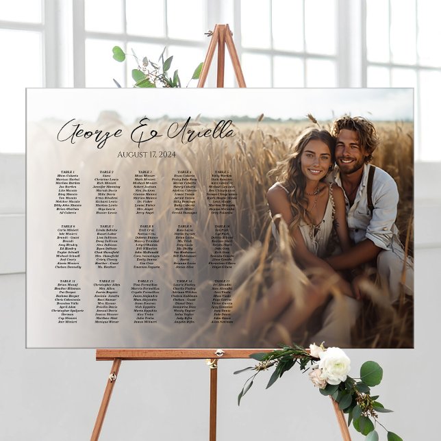 15 tables wedding photo seating chart foam board (Creator Uploaded)